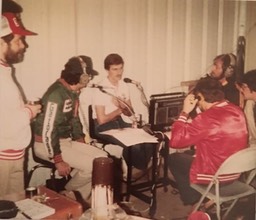 Rick Sisk, Dennis Deason & Roger Gaither interviewing Davey Allison